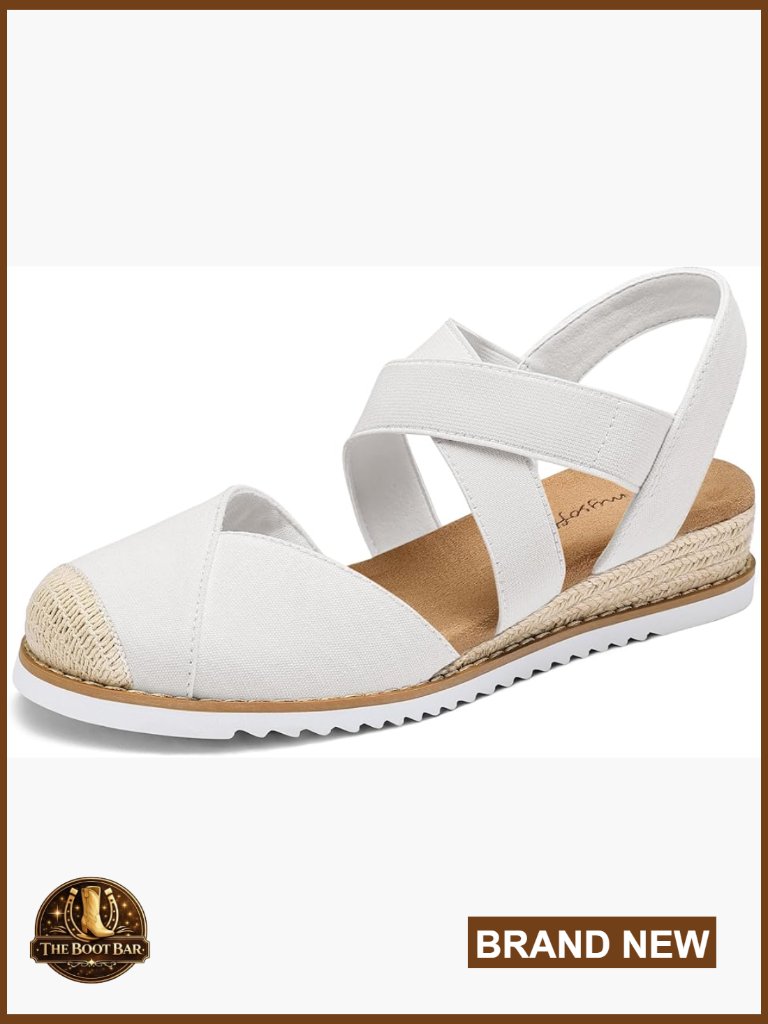 Women's Espadrille Wedge Sandals Closed Toe Slingback Low Heel Comfortable